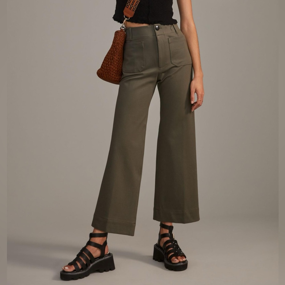 Maeve Colette Wide Leg Ponte Pants size 32/14 in Green